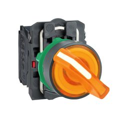 Választókapcsoló komplett műa. d22 2-állású világító 1-z 1-ny narancs 24V Harmony XB5 Schneider - XB5AK125B5