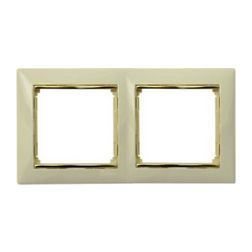 Valena keret 2-es elefántcsont/arany vízszintes műanyag LEGRAND - 774152