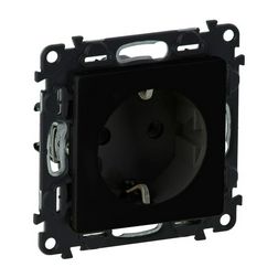 ValenaLife 162 dugalj földelt központi fedlap gyerekzárral fekete IP20 süllyesztett LEGRAND - 756320