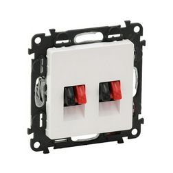 ValenaLife hangszóró csatlakozó betét közp. fedéllel sztereó műanyag fehér LEGRAND - 753178