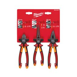 Fogó készlet 3-darabos 1-oldalvágó fogó 1-csőrös fogó 1-kombináltfogó Milwaukee - 4932464575