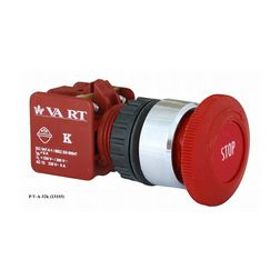 Vészgomba-nyomó komplett 1ny 1z süllyesztett fordításos nyugtázás csavaros P-v-a/K VA Elektronika