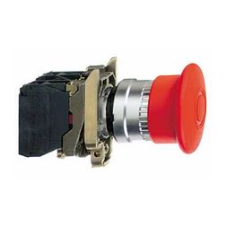 Vészgomba-nyomó komplett d22 1ny 1z süllyesztett 40mm-fej húzó nyugtázás Harmony XB4 Schneider - XB4BT845