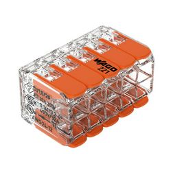 Vezetékösszekötő oldható 32A/450V leágazás 10x 0.2-4mm2 átlátszó polikarbonát (PC) WAGO - 221-420