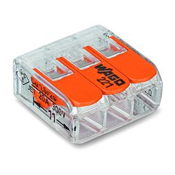 Vezetékösszekötő oldható 32A/450V leágazás 3x 0.2-4mm2 átlátszó polikarbonát (PC) WAGO - 221-413