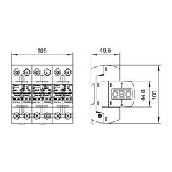 Villámáram-levezető 150kA-imp(10/350) 125kA 230V/AC 2kV 6M MC 50-B 3 OBO-BETTERMANN - 5096876