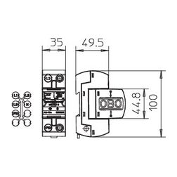 Villámáram-levezető 50kA-imp(10/350) 125kA 230V/AC 2kV 2M MC 50-B VDE OBO-BETTERMANN - 5096847