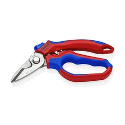 Villanyszerelő olló 56HRC max.5x2,5mm2/vágás 0,5-25mm2 krimpelés sima-lap 160mm KNIPEX - 950520SB