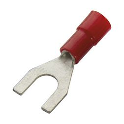 Villás saru DIN 46237 0.5-1,0mm2 4M/csavar villás-alakú PVC piros réz ónozott PV4 Haupa - 260304