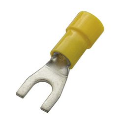 Villás saru DIN 46237 4-6,0mm2 5M/csavar villás-alakú PVC sárga réz ónozott SV5 Haupa - 260322