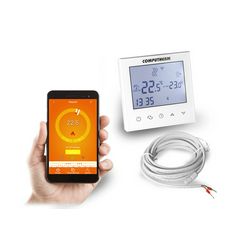 WiFi okostermosztát LCD vezetékes kazánvezérlővel radiátor/padlófűtés süllyesztett fehér QUANTRAX - E280