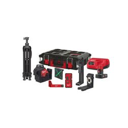 Zöld lézer 360° 3síkú +4Ah/Li-ion-akku +töltő +koffer 38m-sugárhossz M123PLKIT-401P Milwaukee - 4933478960