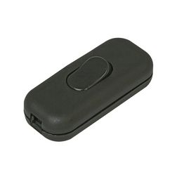 Zsinórközi 1P huzalkapcsoló billentyűs 2A 250V fekete műanyag Kopp - 191305001