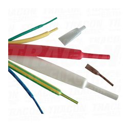 Zsugorcső barna 9.5mm/ 4.8mm-átmérő 1m 2:1-zsugor vékonyfalú melegzsugor TRACON - ZS095B