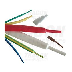Zsugorcső sárga 9.5mm/ 4.8mm-átmérő 1m 2:1-zsugor vékonyfalú melegzsugor TRACON - ZS095S