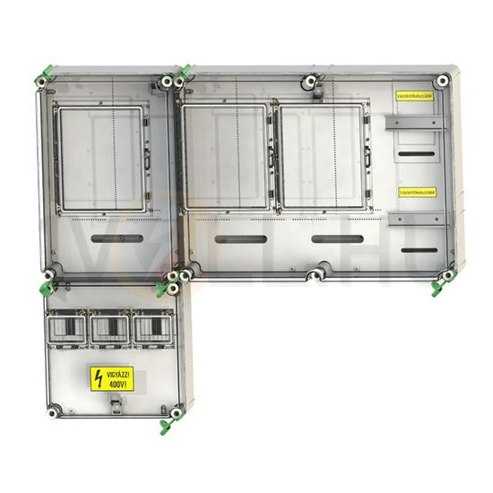 1/3F mérőszekrény 1xM63.80A+1xV32+1xHv32 szabadvezetékes PVT 7590 Á-V-Hv Fm-SZ Csatári Plas - CSP21.E032