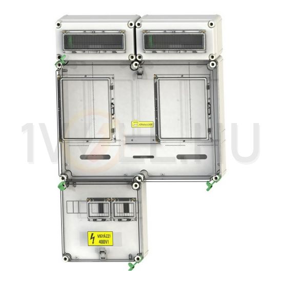 1/3F mérőszekrény 1xM63.80A+1xV32 +2x12M szabadvezetékes 1 2M PVT 6075 Á-V Fm-SZ ÁK Csatári Plast - CSP21.E020ÁK