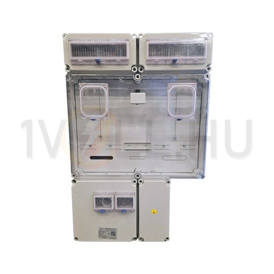 1/3F mérőszekrény 1xM63.80A+1xV32A+2x12M szabadvezetékes 1 PVT 6075 Á-V Fm-SZ ÁK-U Csatári Plast - CSP24.E125ÁK
