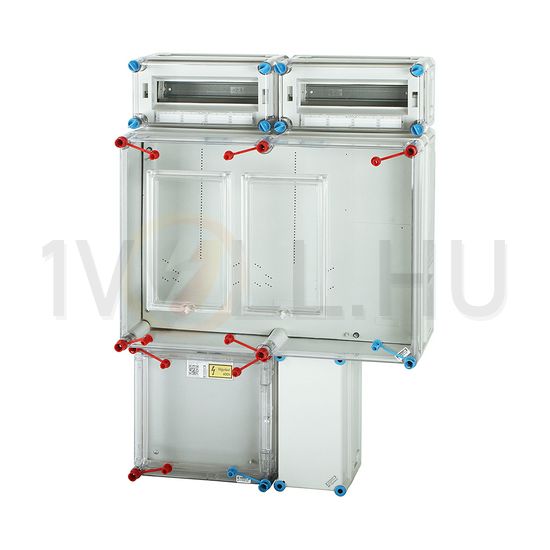 1/3F mérőszekrény 1xM80+1xH63A +2x12M felül 1-szintes 2-mérőhely 2M HB33K024-U(HEN21.E012) Hensel - 1091623