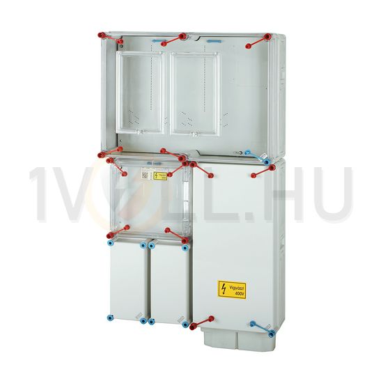 1/3F mérőszekrény 1xM80+1xV32A földkábeles 1-szintes 2-mérőhely 2M HB33K0F-U(HEN21.E013) Hensel - 1091624