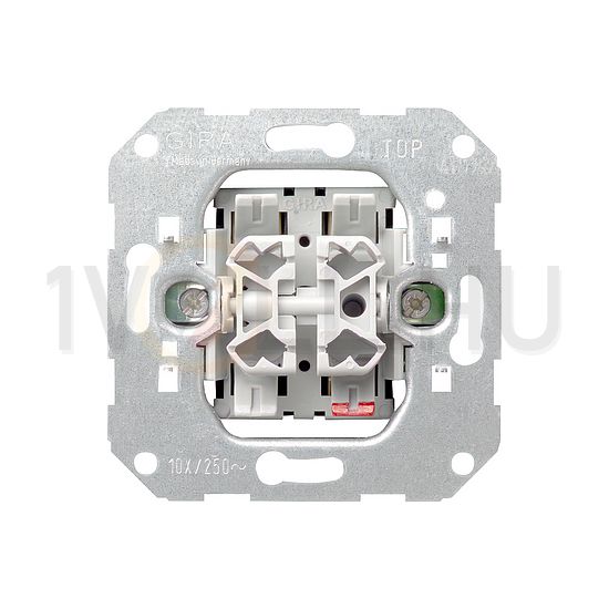 105 2x1P csillárkapcsoló betét adapterrel süllyesztett rugós IP20 2- billentyű/gomb GIRA - 010500