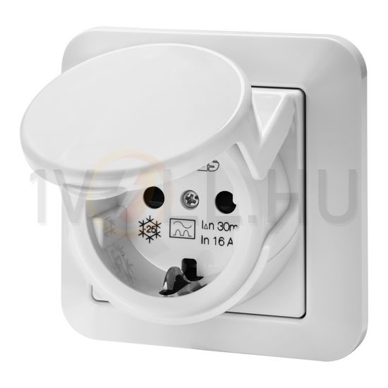 162 dugalj A-típ 30mA-áramvédős biztonsági földelt fehér IP44 süllyesztett rugós 90 RCD GEWISS - GW95524