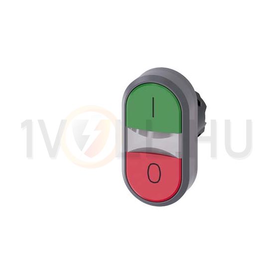 Kettős nyomógombfej műanyag d22 I/O lapos piros/zöld visszaugró ovális SIRIUS ACT SIEMENS - 3SU1030-3AB42-0AK0