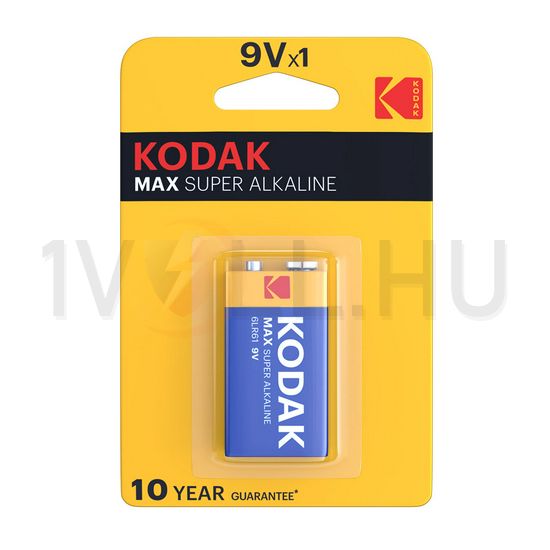 Elem 9V 9V alkáli-mangán 6 LR 61 blokk Max KODAK - 9VMAXB1