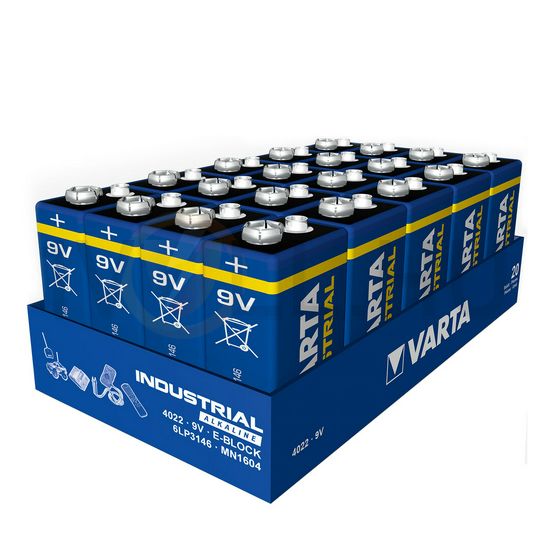 Elem 9V ipari 9V alkáli-mangán 6 LR 61 blokk Industrial VARTA - 4 022 211 111