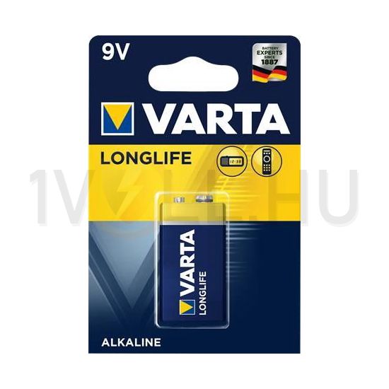 Elem 9V 9V alkáli-mangán 6 LR 61 blokk Longlife VARTA - 4 122 101 411