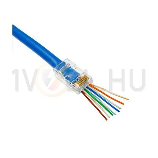 Adatcsatlakozó dugó átmenő RJ45 UTP Ca6e kábelre  ÉpületIntelligencia EZ-CAT6-A11UTP - RJ45UTPCAT6eÁT