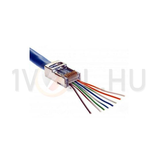 Adatcsatlakozó dugó átmenő RJ45 FTP Cat6 kábelre  ÉpületIntelligencia - RJ45FTPCAT6ÁT