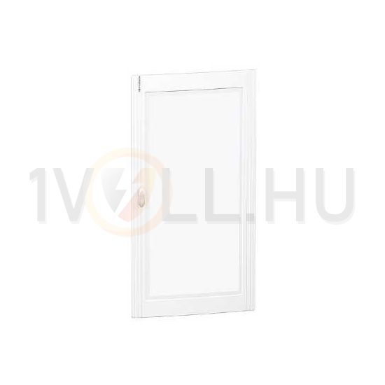Ajtó átlátszó 6x24modul porszórt acél fehér IP40 550mm-sz 1050mm-ma Pragma Schneider - PRA15624