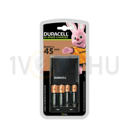 Akkumulátortöltő AA (ceruza/AAA (mikro) +2db 1300mAh AA + 2db 750mAh AAA akku 45min  CEF14 DURACE