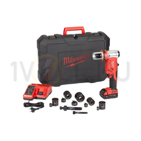 Akkus hidraulikus lyukasztó +2Ah/Li-ion-aklku +töltő +koffer M18HKP-201CA Force Logic Milwaukee - 4933451204