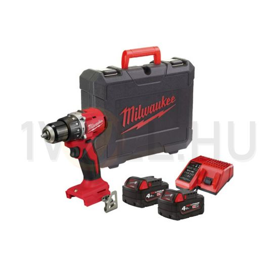 Akkus ütvefúró-csavarozó kompakt gép +2xLi-ion-akku +töltő kofferben M18BLPDRC-422C Milwaukee - 4933492825