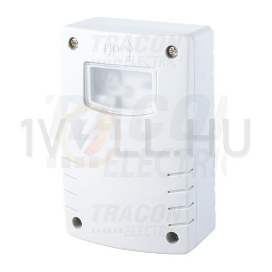 Alkonykapcsoló falra kültér 2-200lx 1z 900W falonkívüli műanyag fehér TRACON - ALK-IN