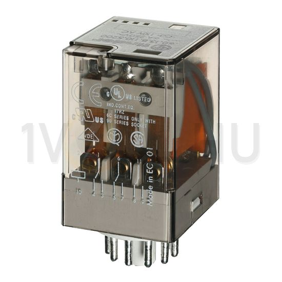 Általános célú relé 10A 3-v dugaszolós 24VAC monostabil IP20 60.13.8.024.0040 FINDER - 601380240040
