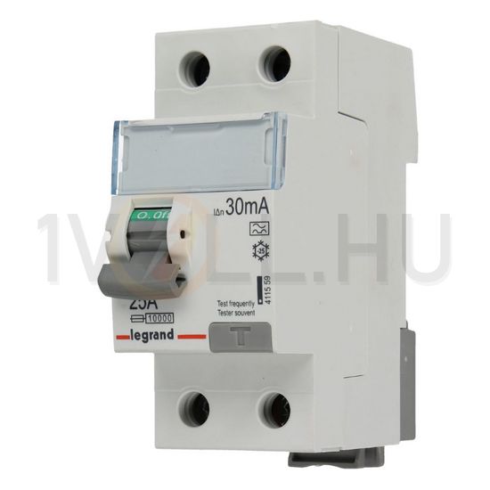 Áram-védőkapcsoló (Fi-relé) analóg 1P+N 25A 30mA A-típus 10kA TX3 LEGRAND - 411559