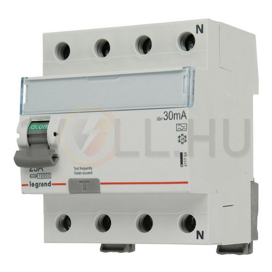 Áram-védőkapcsoló (Fi-relé) analóg 3P+N 25A 30mA A-típus 10kA TX3 LEGRAND - 411764