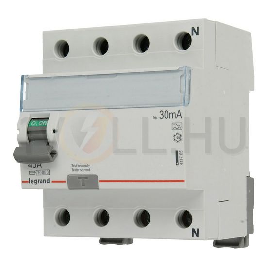 Áram-védőkapcsoló (Fi-relé) analóg 3P+N 40A 30mA A-típus 10kA TX3 LEGRAND - 411765
