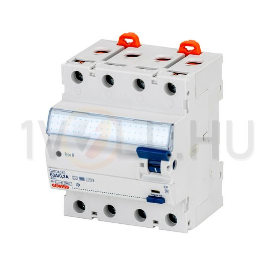 Áram-védőkapcsoló (Fi-relé) analóg 4P 25A 30mA B-típus 10kA 90RCD IDP GEWISS - GWD4527