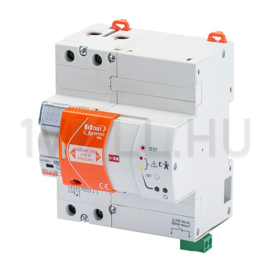 Áram-védőkapcsoló (FI) teszt/visszakapcsolóval 2P 63A 230V 0.03A A-típus 90ReStart GEWISS - GW90913