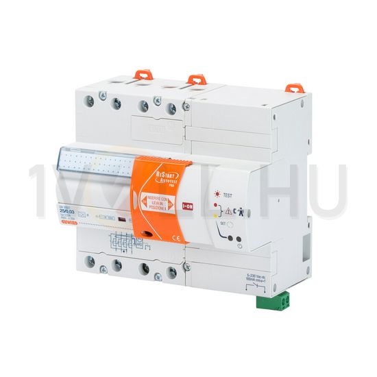 Áram-védőkapcsoló (FI) teszt/visszakapcsolóval 4P 40A 400V 0.03A A-típus 90ReStart GEWISS - GW90922
