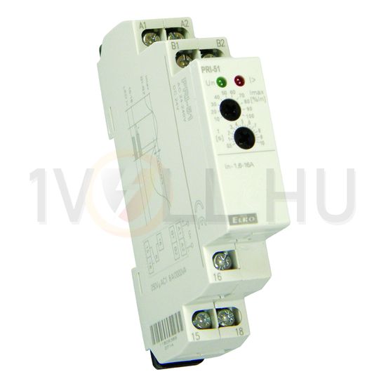 Áramfigyelő relé 8A/250V 1v 0,5-5A-max. csavaros PRI-51/5 Elko EP - 7040