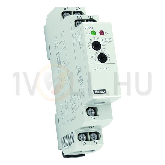 Áramfigyelő relé 8A/250V 1v 1,6-16A-max. csavaros PRI-51/16 Elko EP - 7045