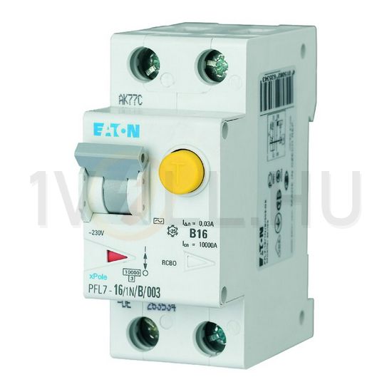 Áramvédő(FI)-kismegszakító 1P+N 16A C-jelleg 0.03A A-típus PFL7-16/1N/C/003-A-DE EATON - 263538