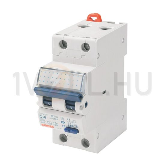 Áramvédő(FI)-kismegszakító 1P+N 16A C-jelleg 0.03A AC-típus 6kA/61009-1 10kA/60947 MDC60 GEWISS - GW94107