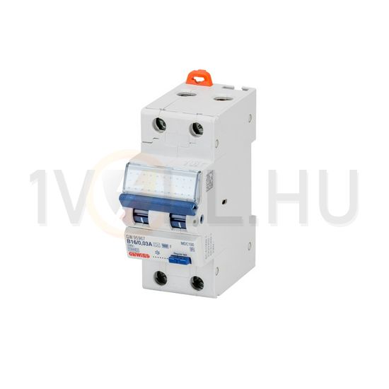 Áramvédő(FI)-kismegszakító 2P 32A B-jelleg 0.03A F-típus 6kA/61009-1 10kA/60947 MDC60 GEWISS - GW95980