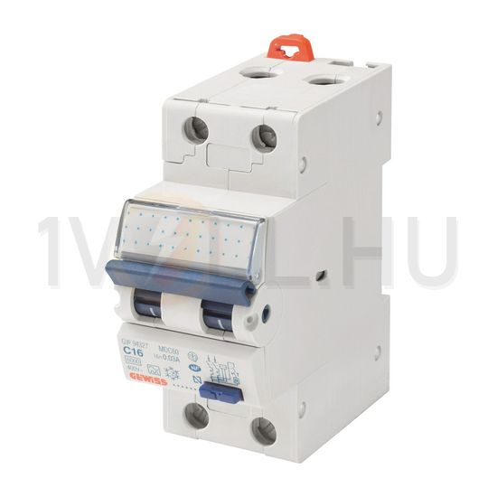 Áramvédő(FI)-kismegszakító 2P 6A B-jelleg 0.03A A-típus 10kA/61009-1 15kA/60947 MDC100 GEWISS - GW95835